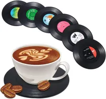 Comprar Posavasos De Vinilos - 6 Posavasos De Disco Moda Estilo Bar