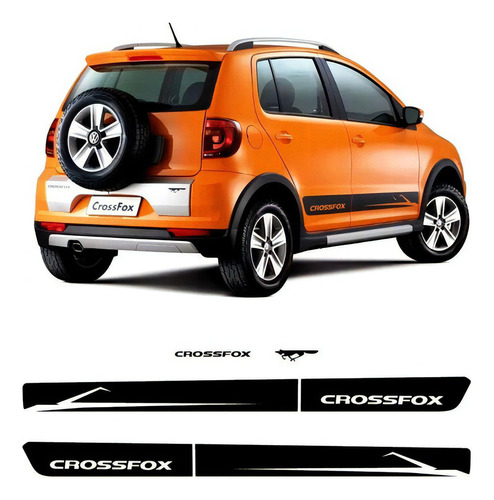 Adesivo Faixa Lateral Volkswagen Crossfox 2010 2011 Preto