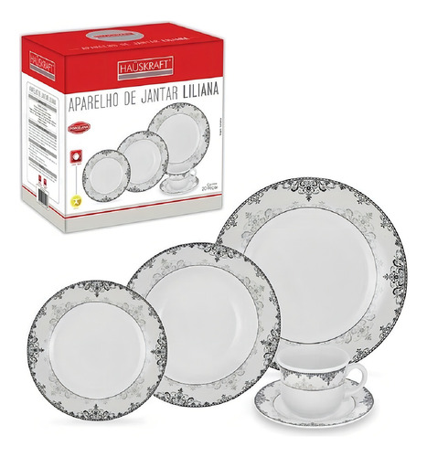 Aparelho De Jantar Porcelana Hauskraft Liliana 20 Peças