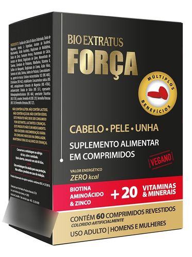 Suplemento Alimentar Bio Extratus Força Cabelos Pele E Unhas