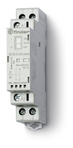 Mini Contactor 2 X 25a 220vca 220v Ac/dc Riel Din - Finder 