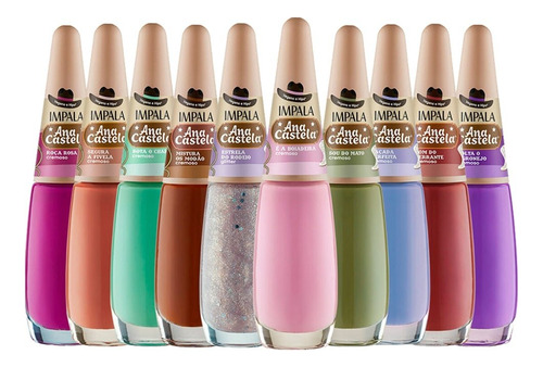 Press Kit Esmalte Impala Ana Castela 7,5ml 10 Cores