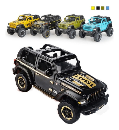 Jeep Wrangler Miniatura Metal Autos Con Luces Y Sonido 1:20