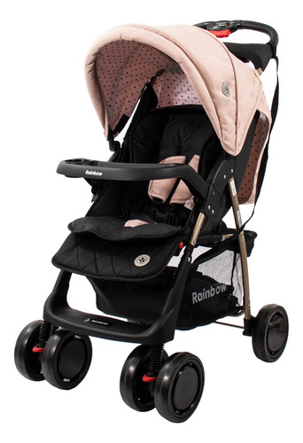 Cochecito de paseo Rainbow Dinamic travel system rosa con chasis color negro