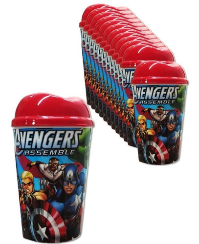 Vaso Pitillo Sorpresa Fiesta X12 Avengers Alta Calidad