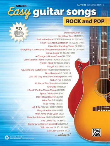 Libro: Canciones Fáciles Para Guitarra De Alfred - Rock Y Po
