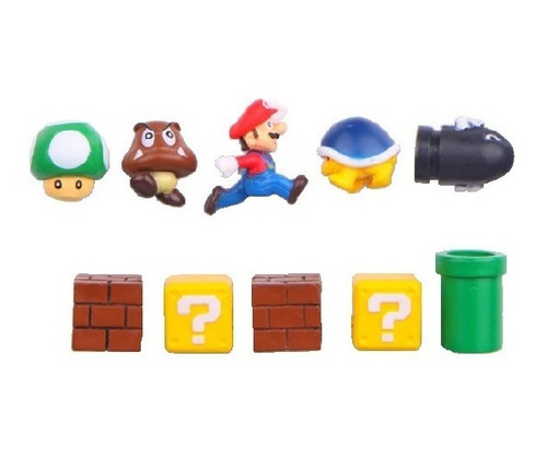 10 Figuras Set Imanes De Super Mario Bros Nintendo