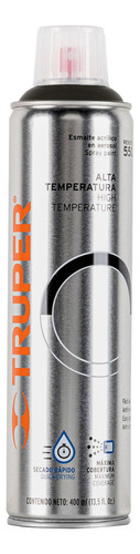 Pintura En Aerosol Alta Temp. Bote Esbelto, Negro, 400 Ml. Negro