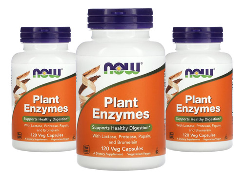 Enzimas Digestivas Now Foods Plant Enzymes 120 Veg Caps 3un Sabor Without Flavor