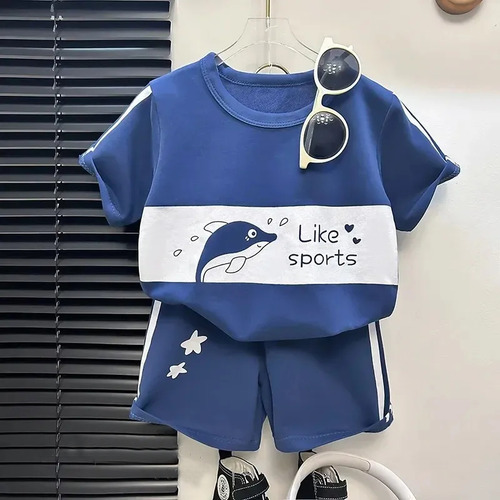 Conjunto Para Bebe Niño Playeras Y Pantalones Cortos Algodón