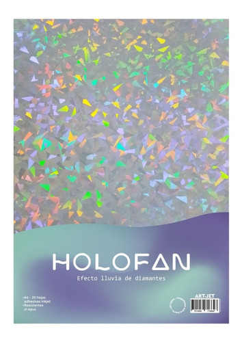 Holofan Adhesiva- Lluvia De Diamantes- Art Jet®-20 Hojas- A4