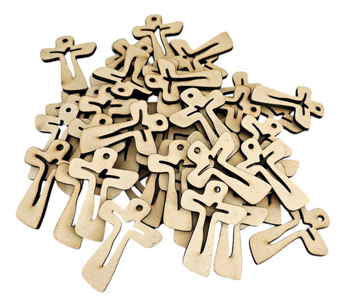 Silueta Cruz Tipo Dali Mdf 5cm X 3.6cm Paquete 100 Piezas