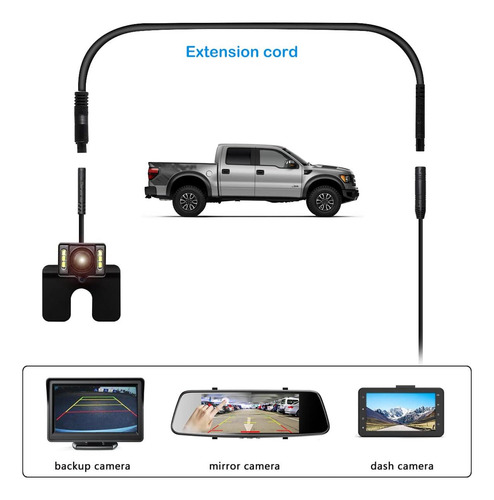 4 Pin 6.5 Ft Dash Cam Rear View Backup Camera Reverse Car...