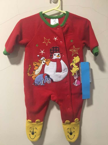 Imagen 1 de 6 de Enterizo De Bebé Navideño, De Disney, Talla 0/3 Meses