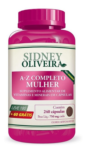 Suplemento Vitaminas A-z Mulher Sidney Oliveira 240 Cápsulas