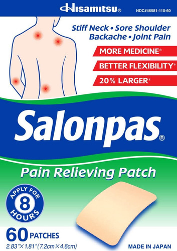 Salonpas Pain Relieving Patch - 60 Patches (pack Of 2)