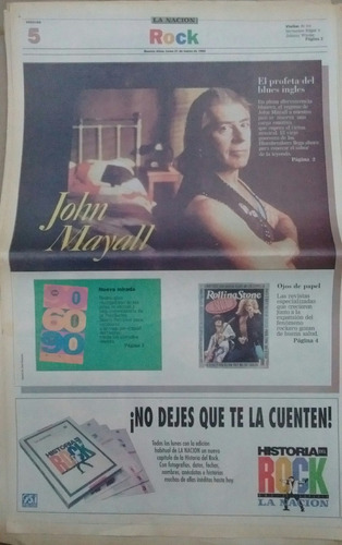 Suplemento La Nación Historia Rock 3/1994 John Mayall Dylan