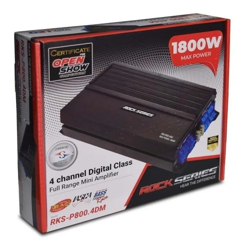 Imagen 2 de 4 de Amplificador Mini Rock Series Rks-p800.4dm 4 Canales 1800w