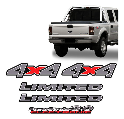 Adesivos Ranger 2005/2009 Limited 4x4 3.0 Emblemas Grafite