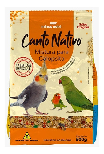 Canto Nativo - Mistura Para Calopsita - 500 Gramas Extruxada