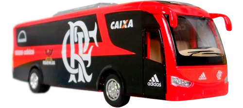 Miniatura Ônibus Flamengo Crf Time De Futebol - Em Metal Cor Vermelho