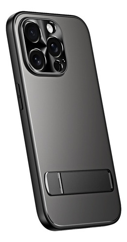 Capa De Celular Galvanizada Fosca Com Suporte Para iPhone