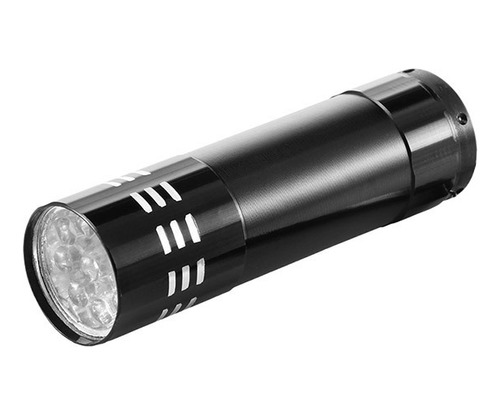 Linterna Aluminio Uv Ultravioleta Luz Negra 9 Led - Negra