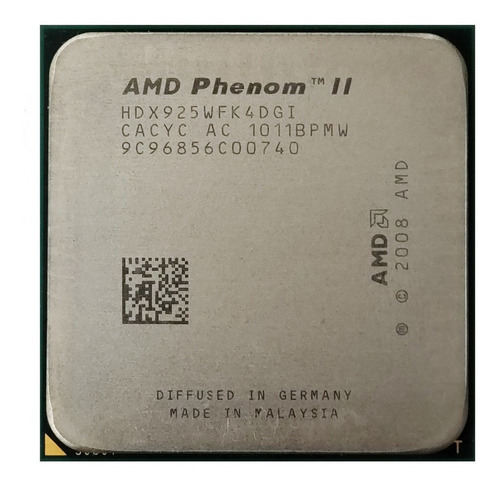 Procesador AMD Phenom II X4 925 HDX925WFK4DGI de 4 núcleos y 2.8GHz de frecuencia