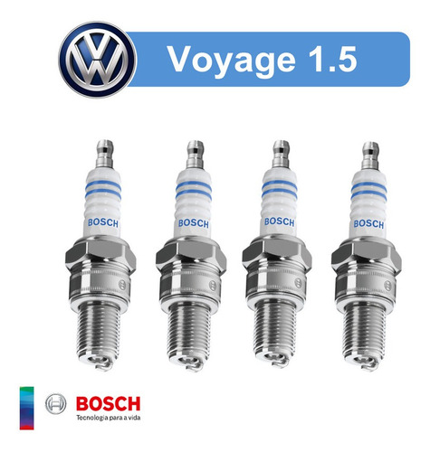 Jogo 4 Vela Bosch Volkswagen Voyage 1.5 8v 1981-1982