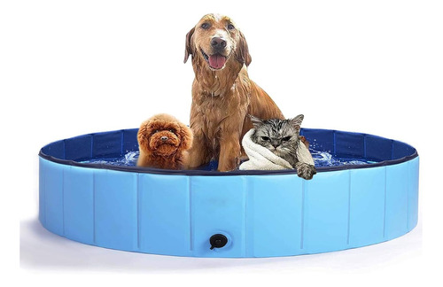 Piscina Para Perros - Bañera Plegable Pvc Portátil 160x30cm