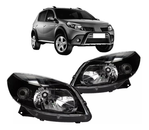 Optica Sandero Stepway 2008 2009 2010 Fondo Negro Derecha 