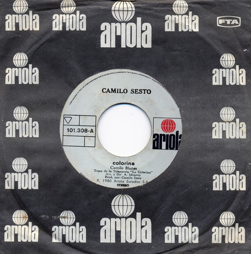 Colorina - Camilo Sesto - Telenovela - 1980 - Vinilo 45rpm