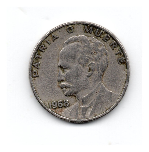 Moneda 20 Centavos Cubanos Año 1968 Km#31