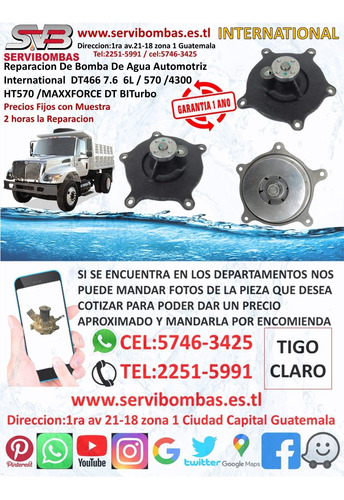 Reparacion De Bombas De Agua International Dt466 7.6 Maxxfor