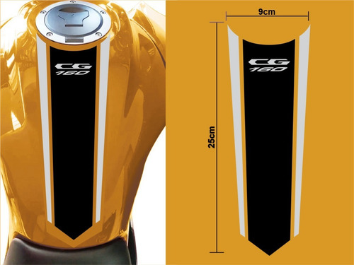 Adesivo Cg Titan 160 2022 Tanque Lat. + Gravata Moto Amarelo