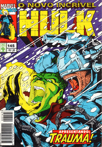 O Novo Incrível Hulk N° 145 - 80 Páginas Em Português - Editora Abril - Formato 13,5 X 19 - Capa Mole - 1995 - Bonellihq Cx03 Abr24