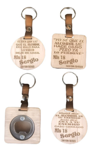 20 Souvenirs Llavero Destapador Personalizado Cumple 40 18