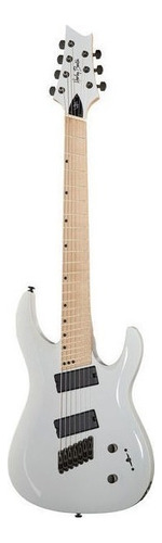 Guitarra eléctrica Harley Benton Progressive Series R-457 FanFret de tilo white brillante con diapasón de arce