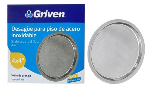 Desague Centro Piso Push Boton 4x4 Acero Griven