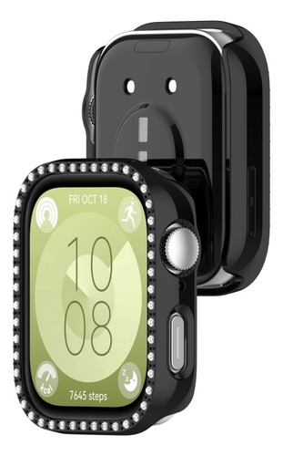 Funda Negra Para Reloj Huawei Watch Fit3 Diamond Pc