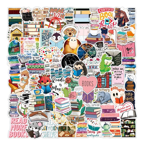Libros Lectura 50 Calcomanias Stickers Contra Agua Leer
