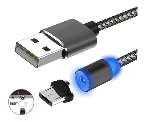 Imagem 4 de 8 de Cabo Micro-usb Magnético Essager Arredondado 1m 3a Original