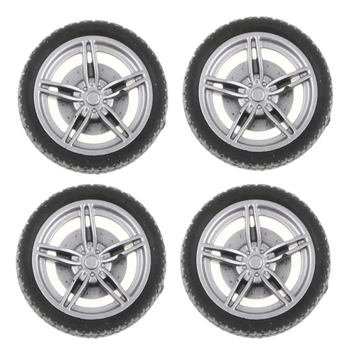 3 Aro De Roda E De Plástico Prateado De 40 Mm Para Carro De