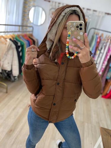 Imagen 9 de 10 de Campera Puffer Forrada En Piel Corderito The Big Shop