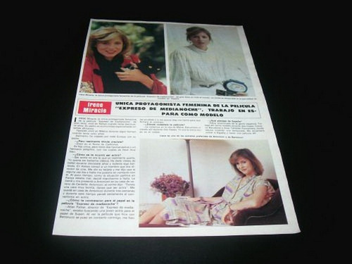 (l015) Irene Miracle * Recorte Revista Clipping (1979)