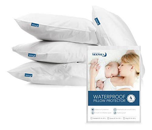 Protector De Almohada Queen Con Cierre, Paquete De 4 Unidade