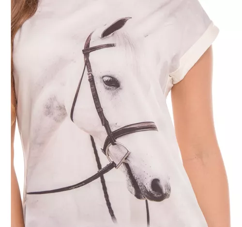 Camiseta Cavalo De Frente Hipismo Horse Camisa Blusa