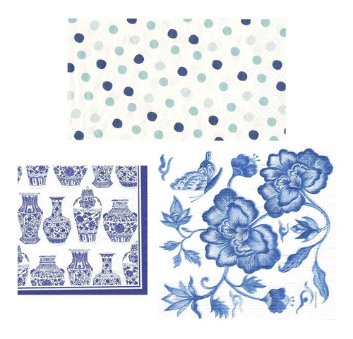 Servilletas Decoupage Set Azul  Laura Craft