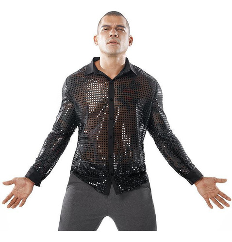 Camisa De Manga Larga Para Fiesta Disco Performance Wear