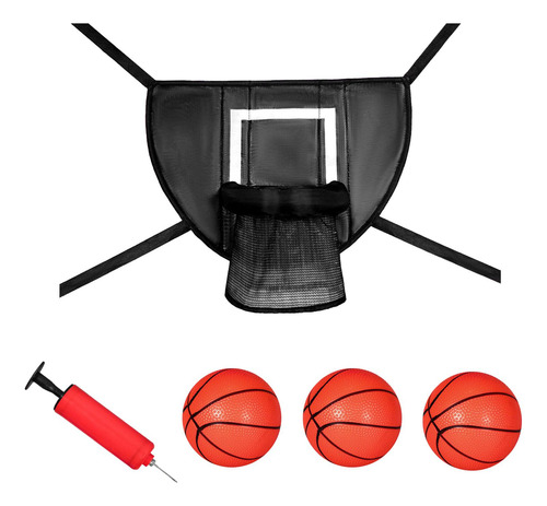 Aro De Baloncesto Para Trampolín Con Bomba De Negro 45x35cm